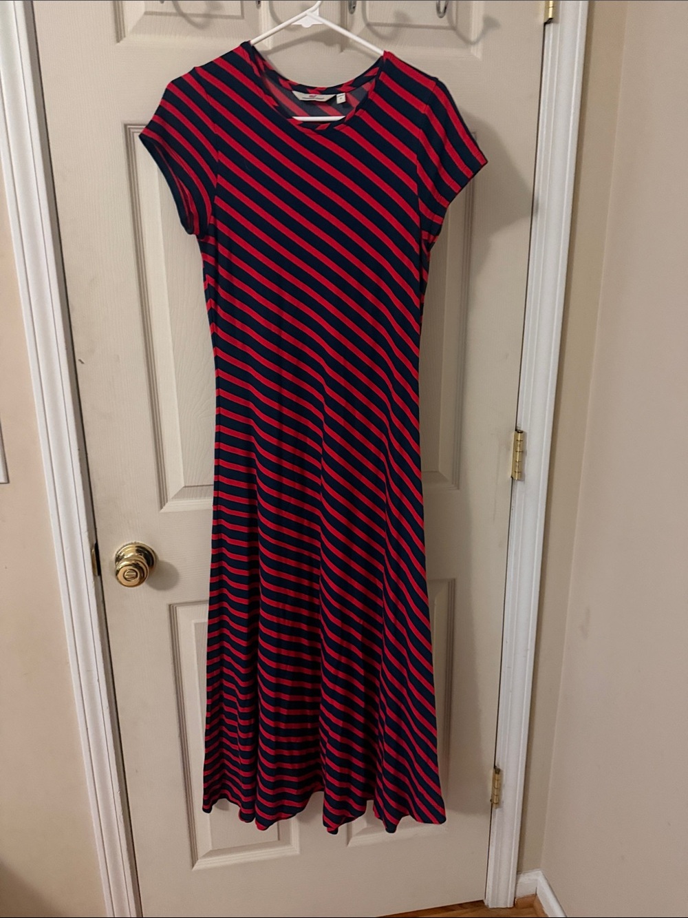 Vineyard Vines Navy and Red Striped Maxi Dress